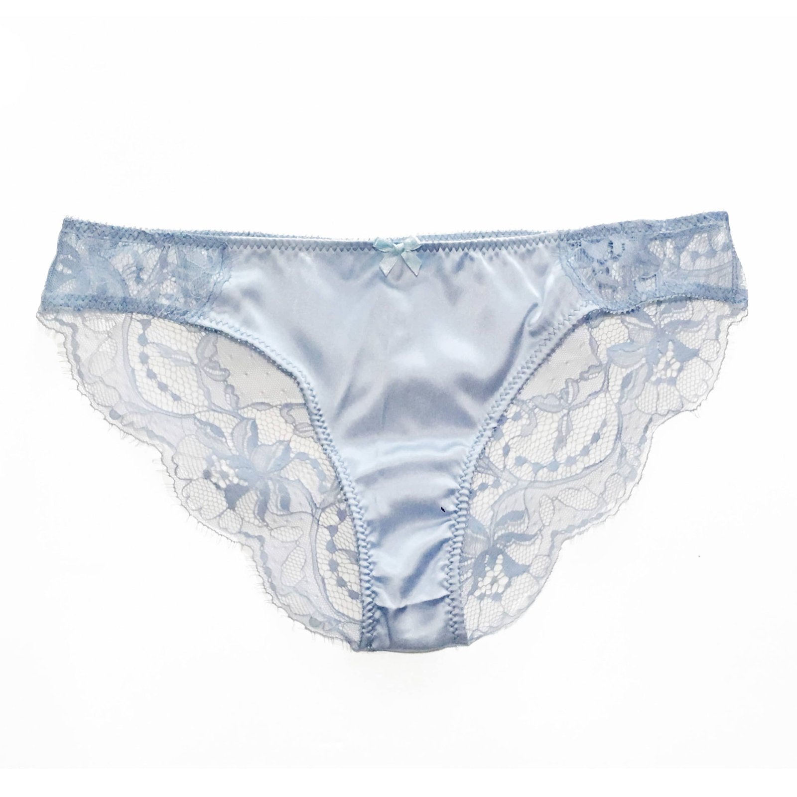 Silk blue panties - Blue lace panties - Lace brief - Lace tanga - Blue ...