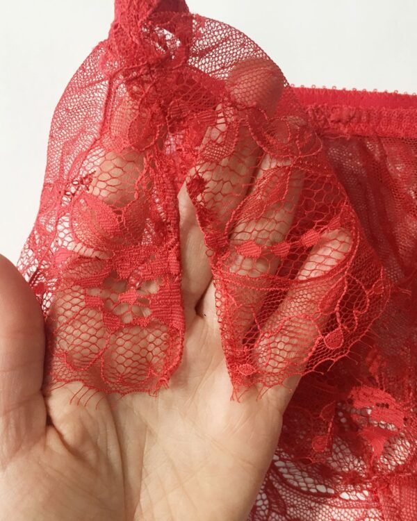 red lace panties detail