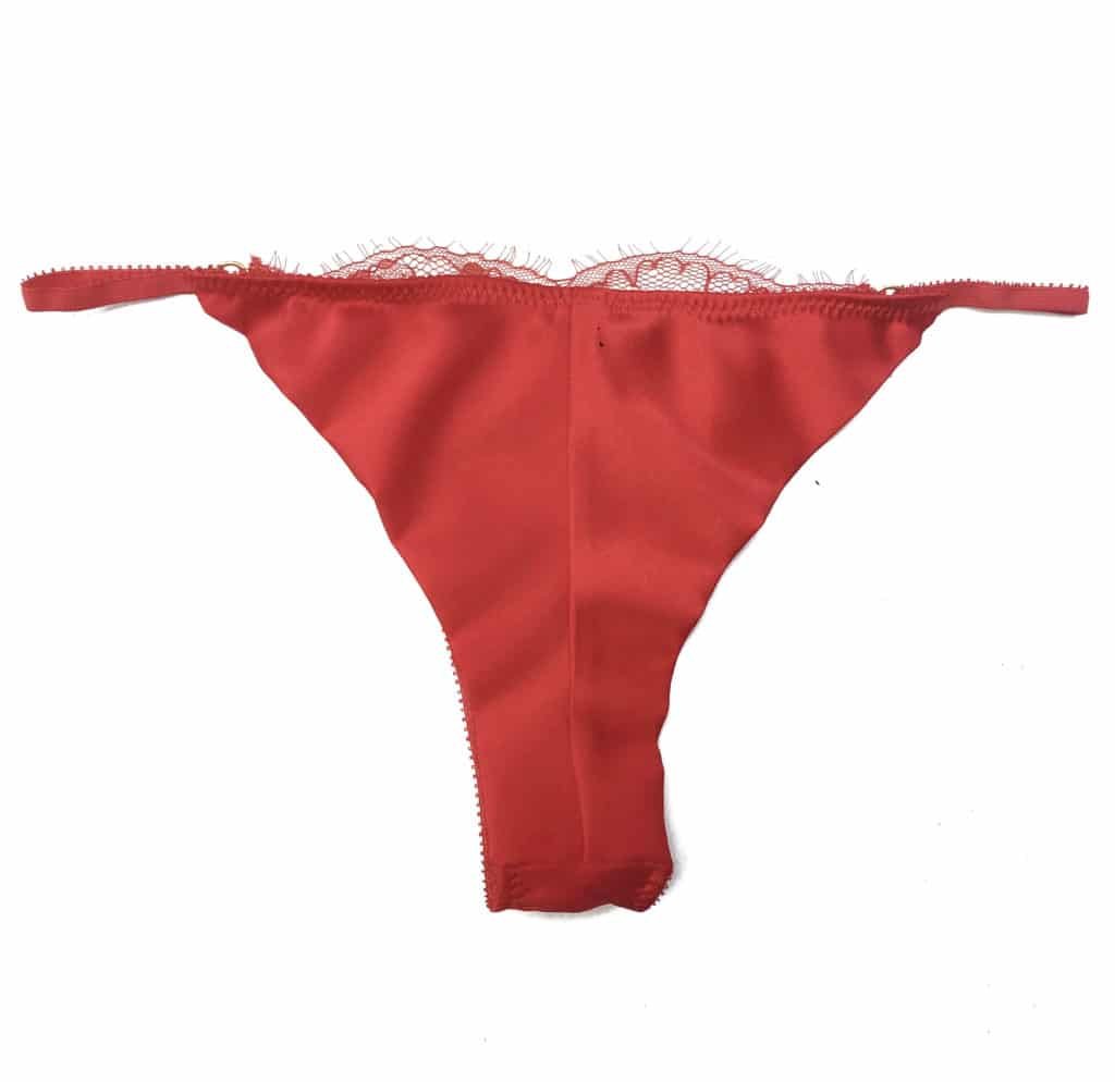 Red silk and lace panties - Sheer tanga - Marianna Giordana Paris