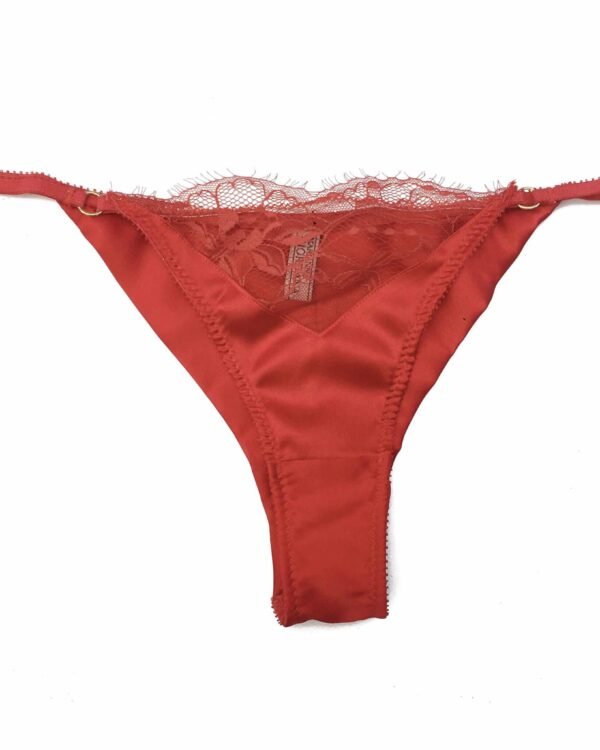 red silk panties high end lingerie