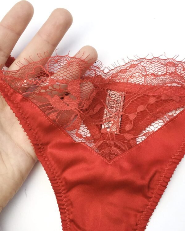 red silk Gstring detail