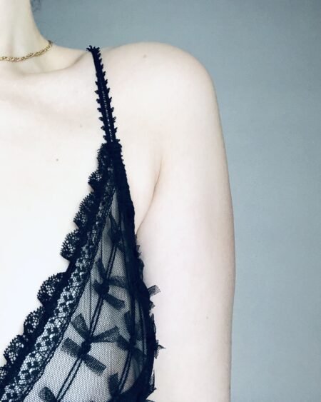 Sheer black bra details