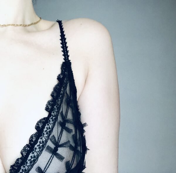Sheer black bra details