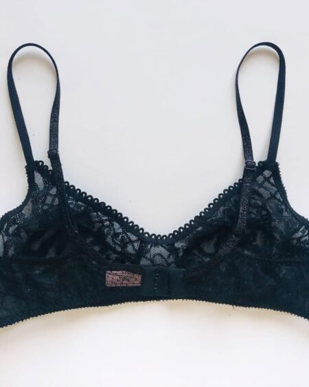 black lace bralette back