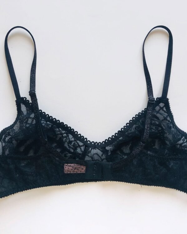 black lace bralette back