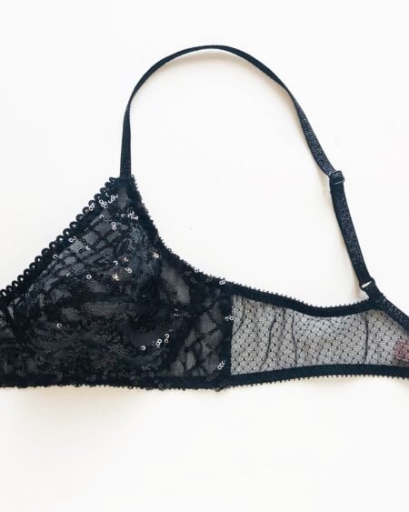 black lace bralette closure