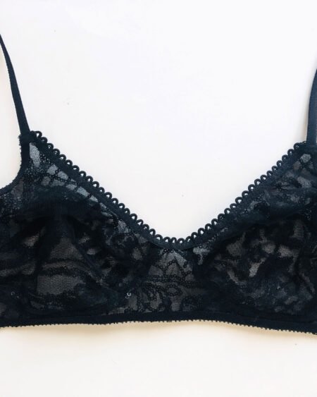 black lace bralette inside lining