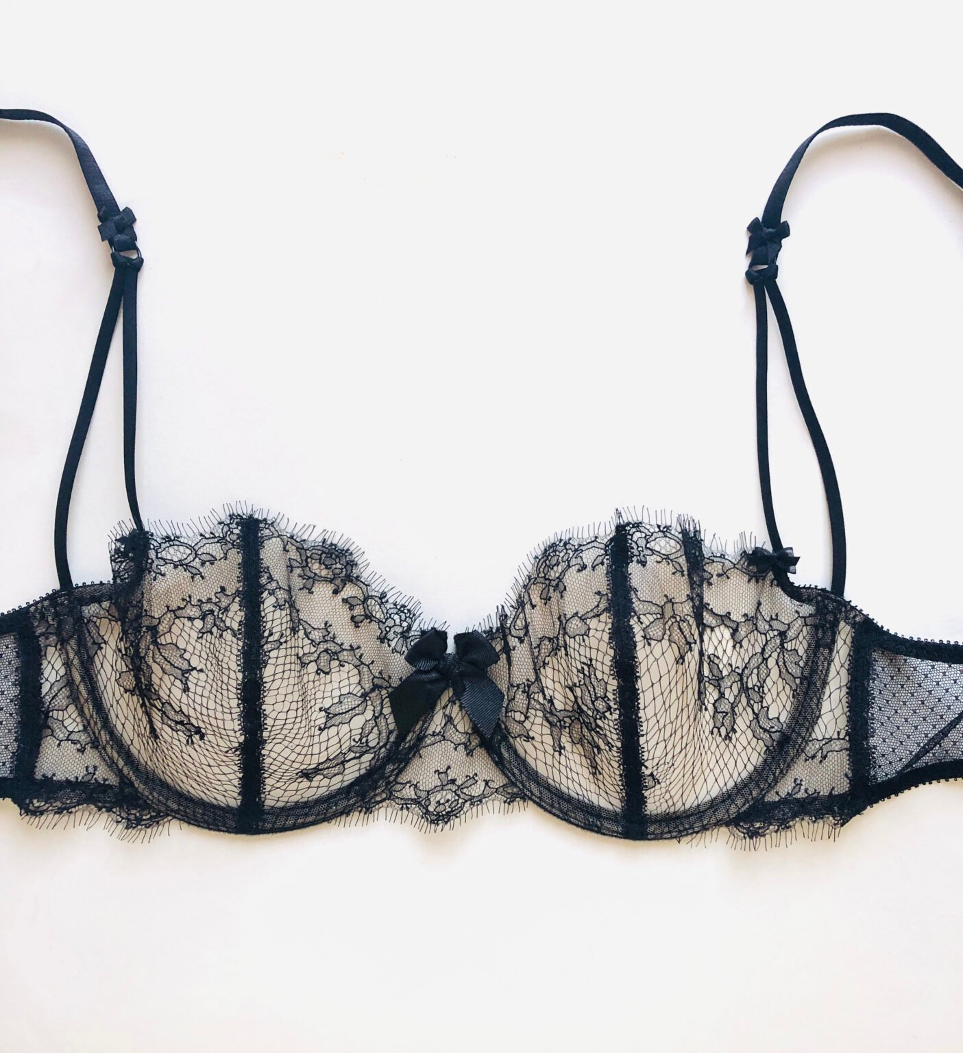 See-through lace bra Balconette shape Marianna Giordana