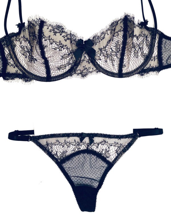 Sheer black lace lingerie set