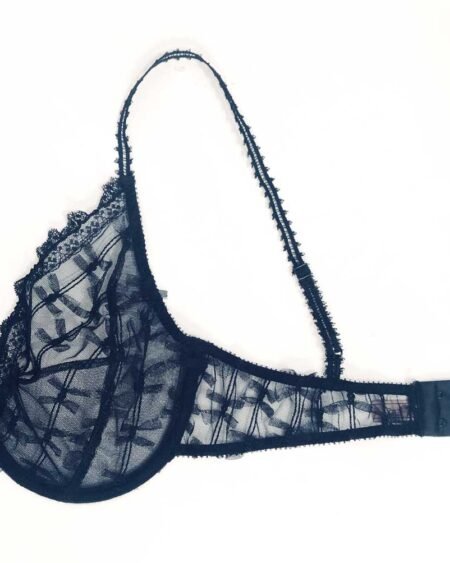 See-through lace bra closure
