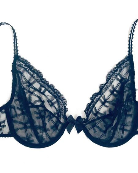 See-through bra in black lace