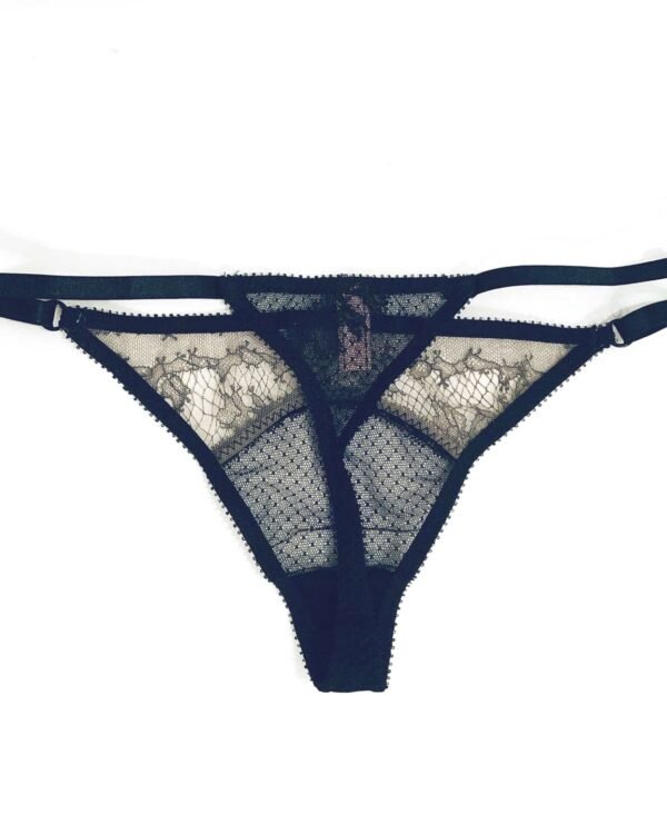Sheer black lace panties see-through