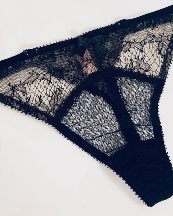 Sheer black lace Gstring 2