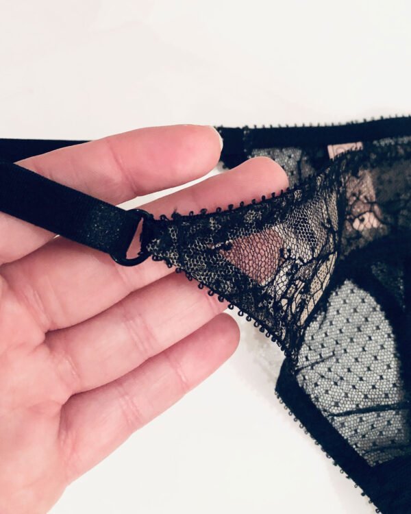 Sheer black lace panties