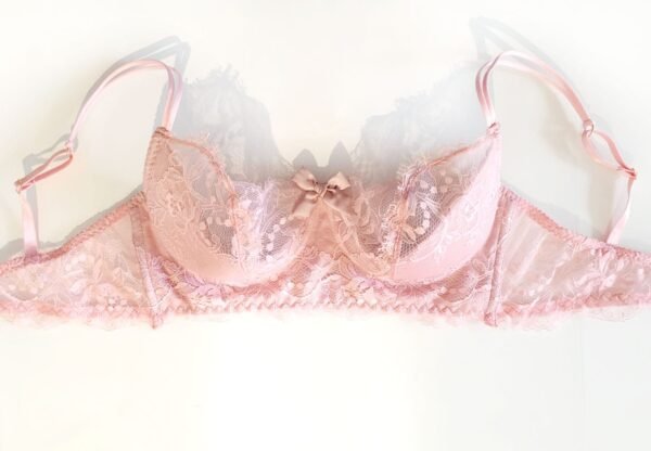 balconnette pink lace bra
