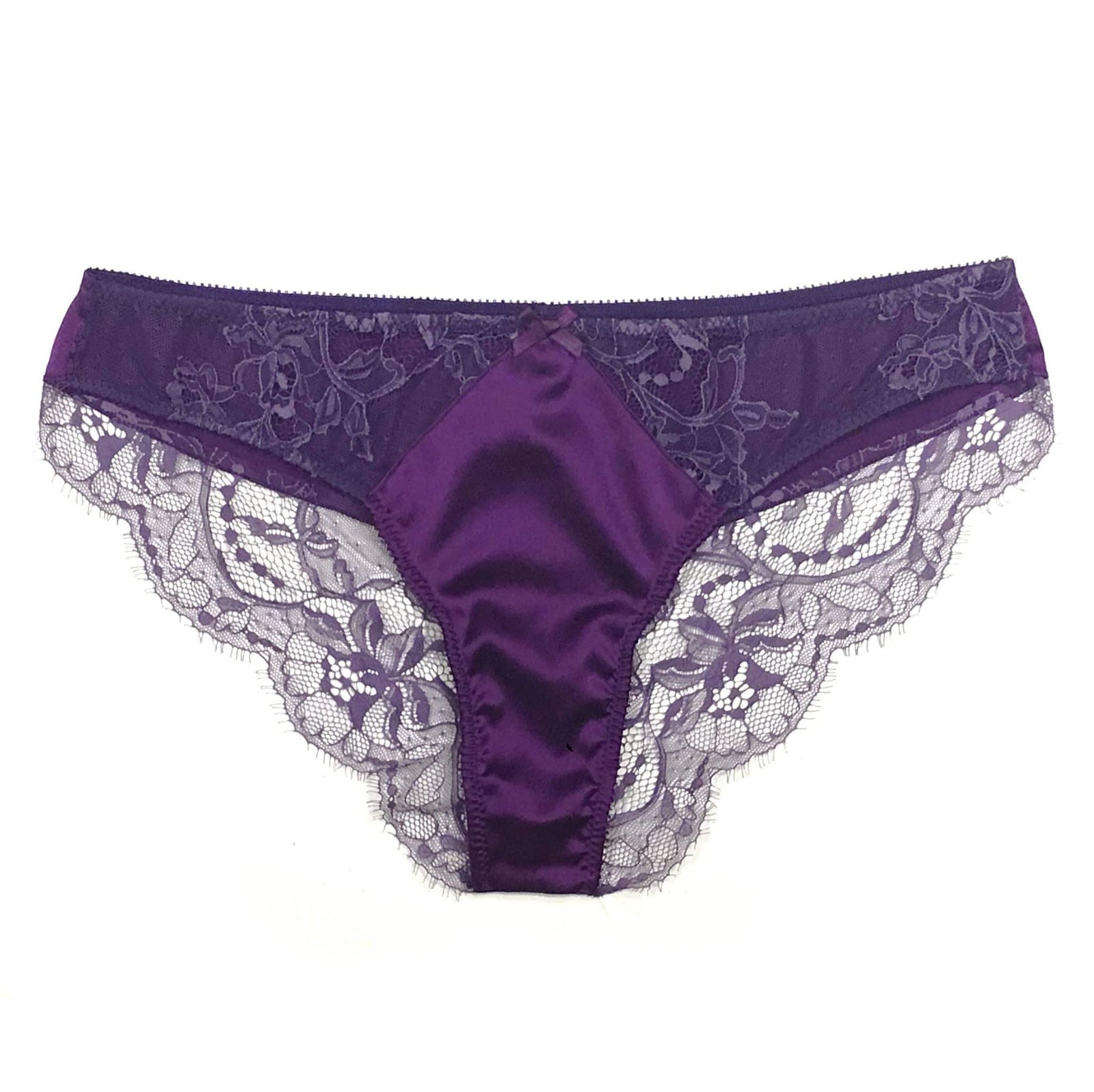 Purple Lace Panties Handmade Lingerie Made In France