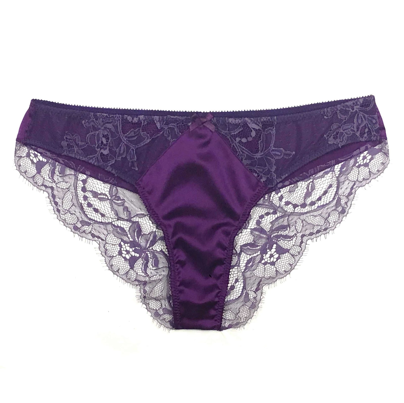 Purple Lace panties - handmade lingerie made in France