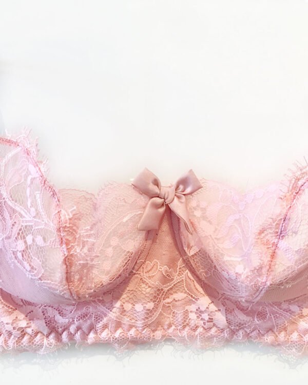 pink sheer lace bra