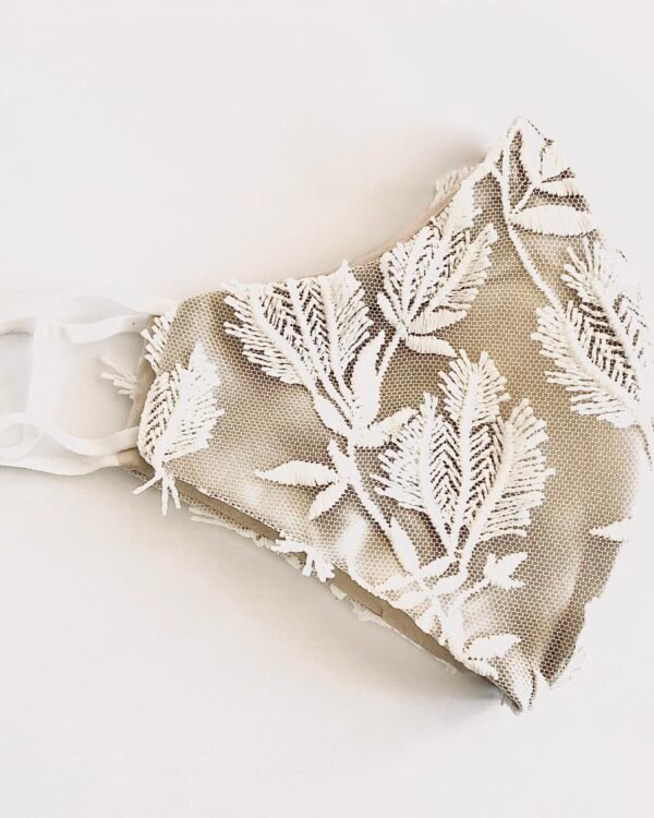 White bridal facemask