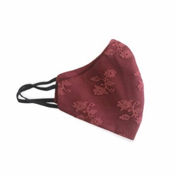 Dark lace red silk facemask