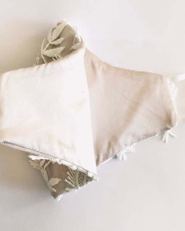 White bridal facemask lace