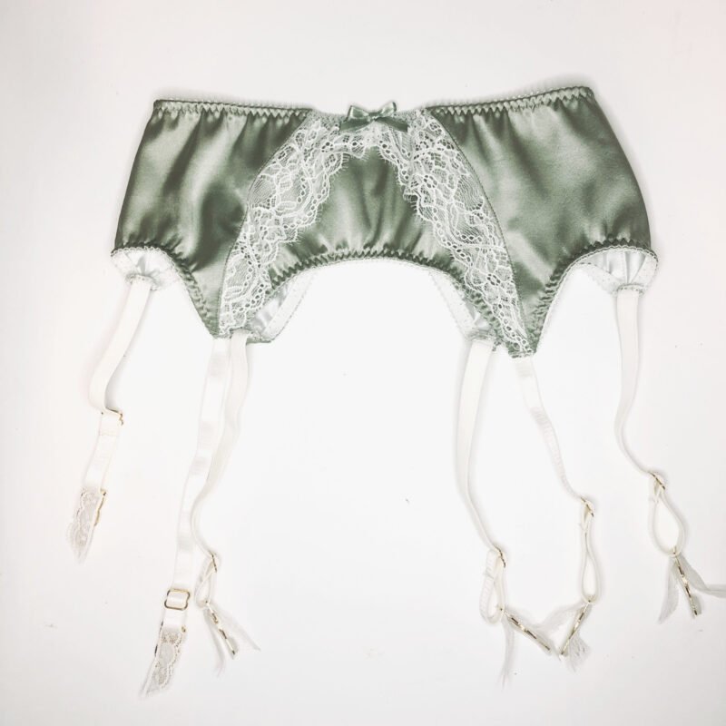 green garter belt NWT Honey Birdette Luxury Sexy Floral Lottie Green Suspender Garter Belt  Size S main image 0