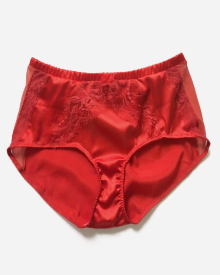 High waist silk panties - Silk red panties - Red lace high waist panties - Red lingerie