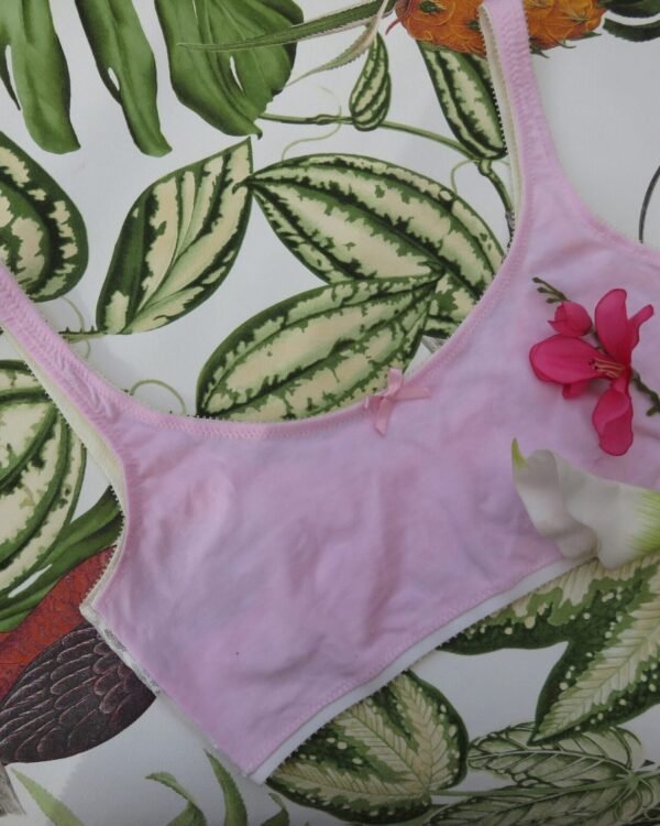 pink jersey and lace bralette in Stretch Viscose jersey - Comfortable bralette