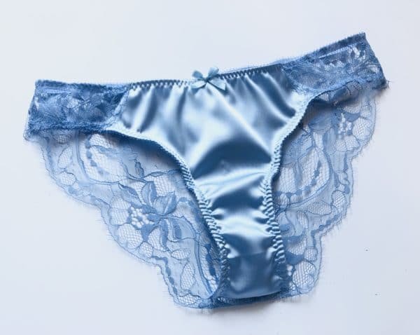 Silk blue panties - Blue lace panties - Lace brief - Lace tanga - Blue ...