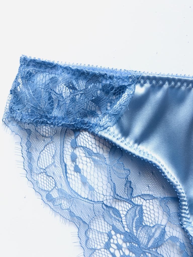 Silk Blue Panties Blue Lace Panties Lace Brief 0758