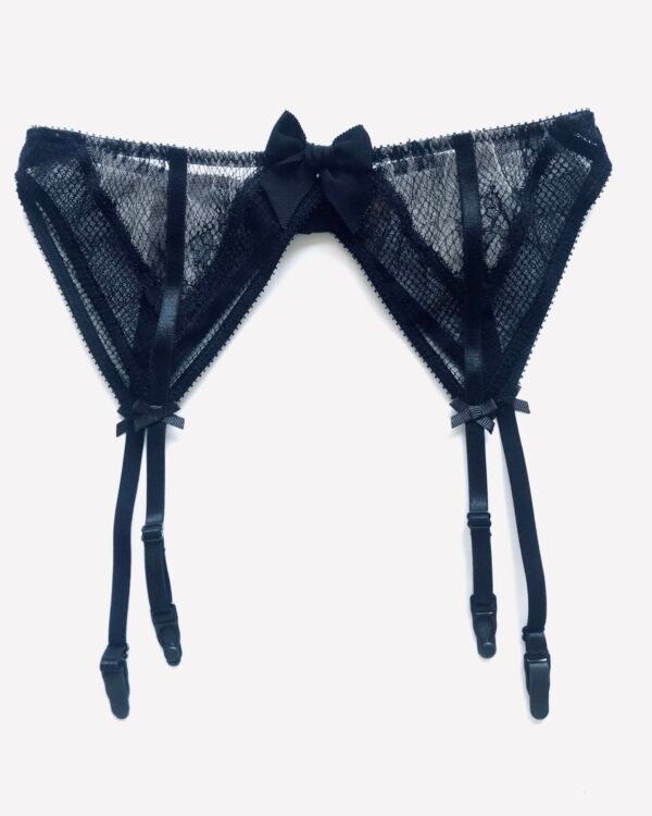 Sheer Lace Garter belt - Black garter belt
