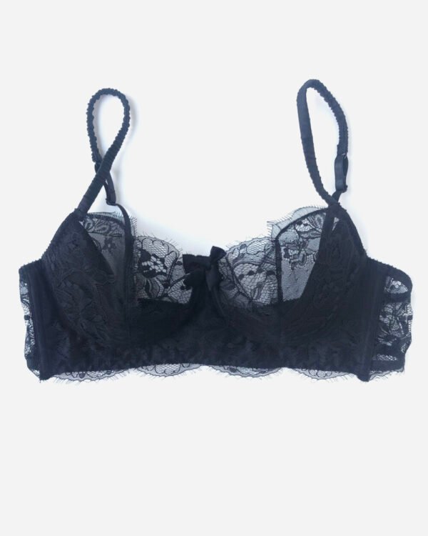 Black lace half padded bra