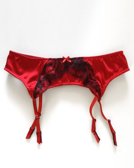Garter belt - Red garter belt - Silk garter belt