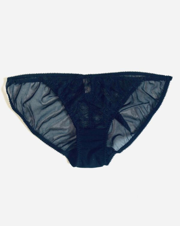 Black bow lace panties