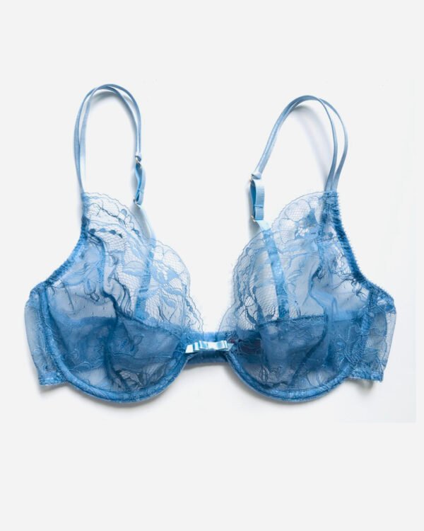 Blue sheer lace bra - Modern and so feminine!