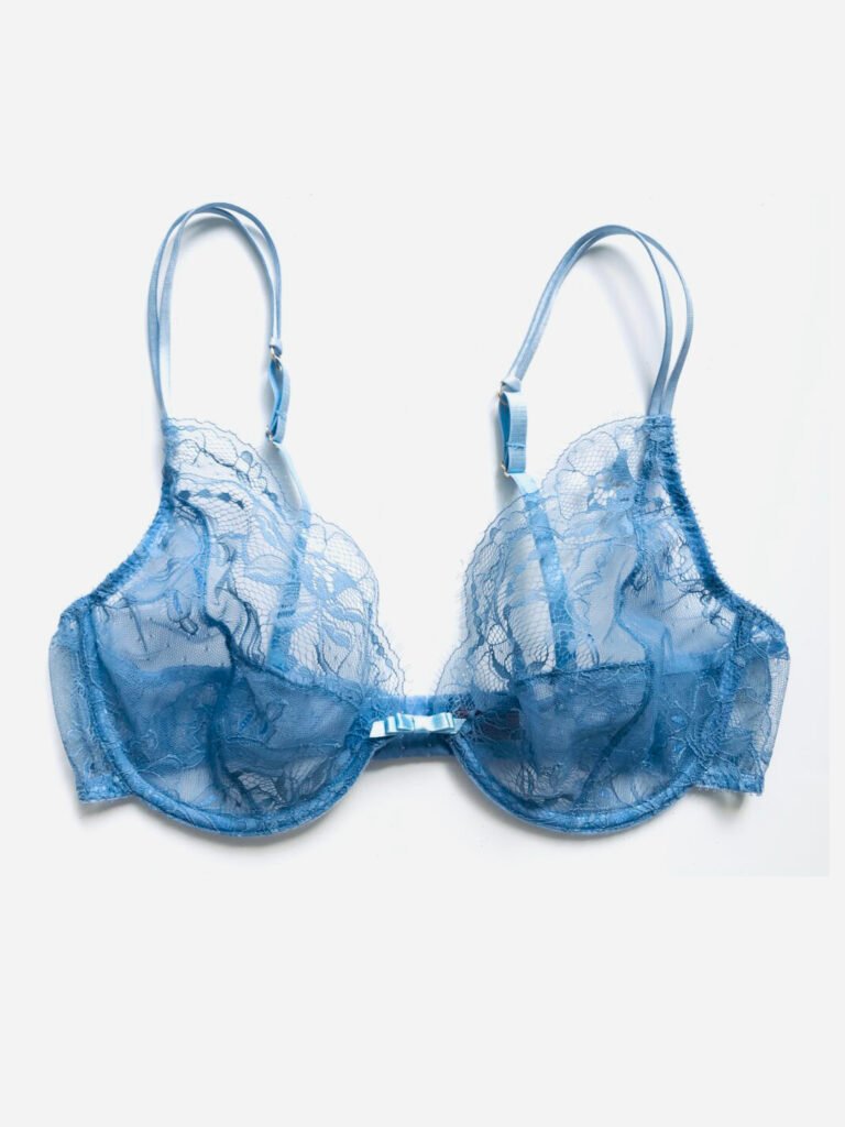 Blue sheer lace bra - Modern and so feminine!