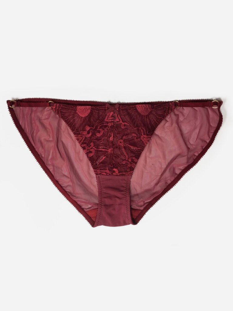 Dark red Lace Sheer Panties - Marianna Giordana Paris