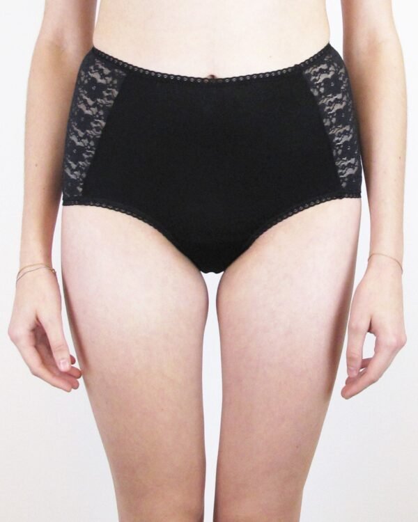 Sheer knickers - Black lace panties - High waist panties - Black cotton panties  - High waist cotton panties - see through knickers sss