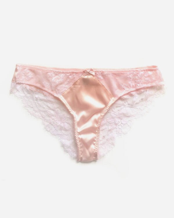Sheer pink knicker silk and lace