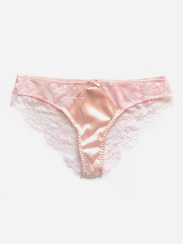 Sheer pink knicker silk and lace