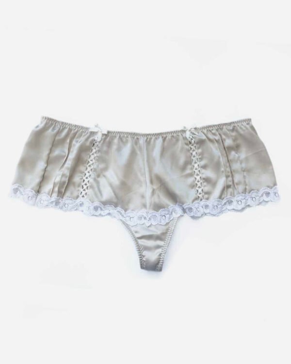 Beige silk panties french cut - Sexy silk panties