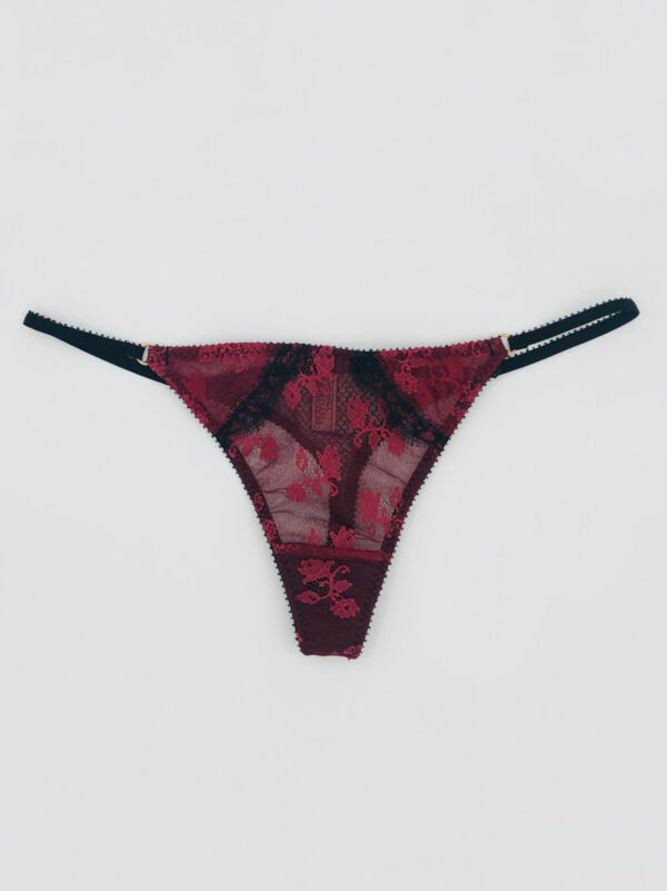 dark red sheer panties thong