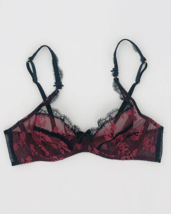 dark red lingerie plunge bra