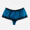 deep blue silk and lace french cut panties