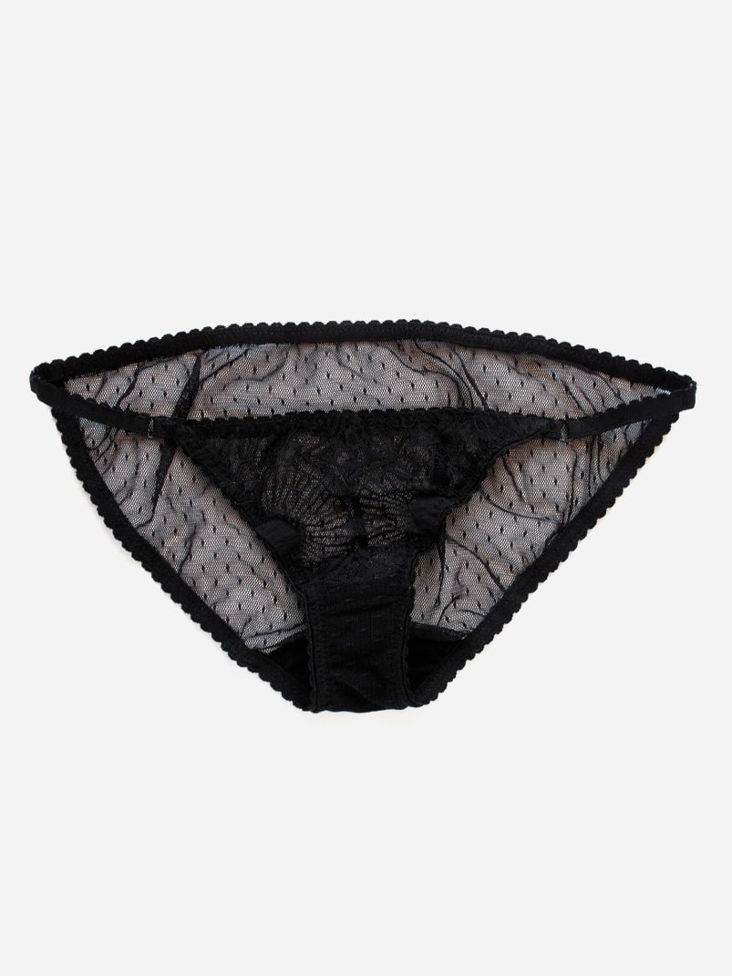 Gaia Sheer Black Lace Panties 