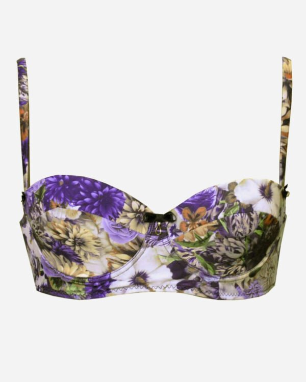 Balconnette purple printed padded bra - In STOCK