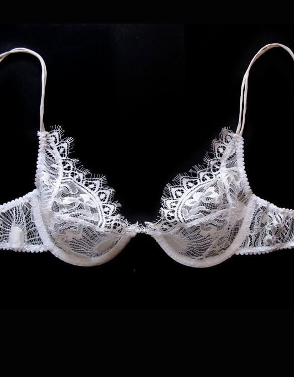 White sheer lace bra - Perfect for every day or for the special day - In STOCK