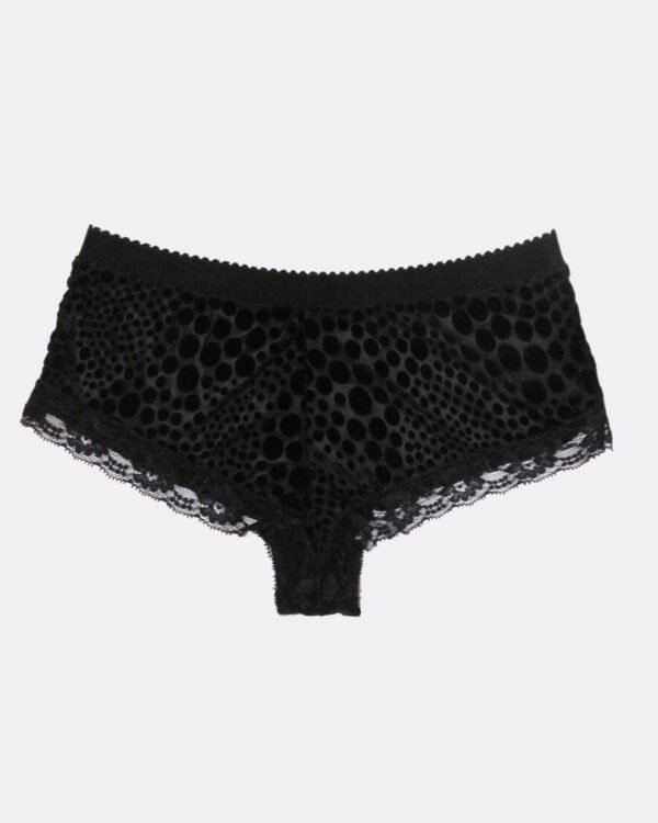 Sheer panties - Lace panties - Dark flocking jersey panties - In STOCK