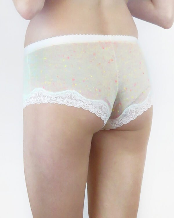 Sheer panties - Lace panties - Pale yellow textured cotton jersey panties - In STOCK