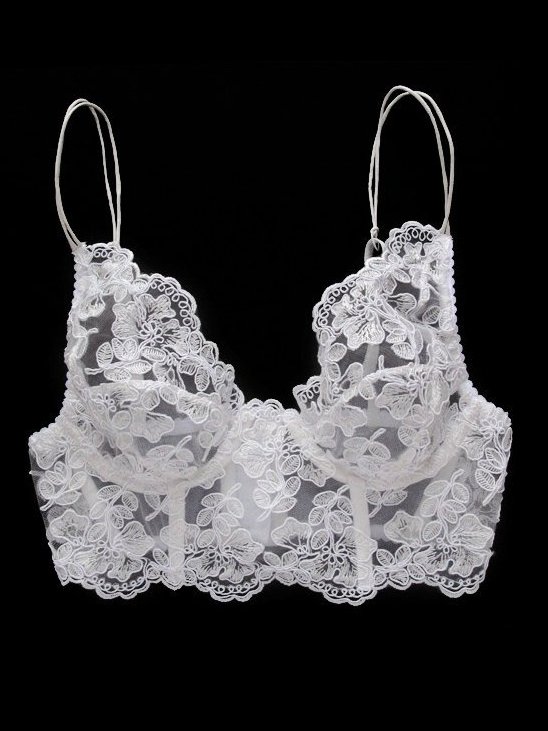 Buy Featherline Women White Lace Single Bra ( 44B ) Online at Best